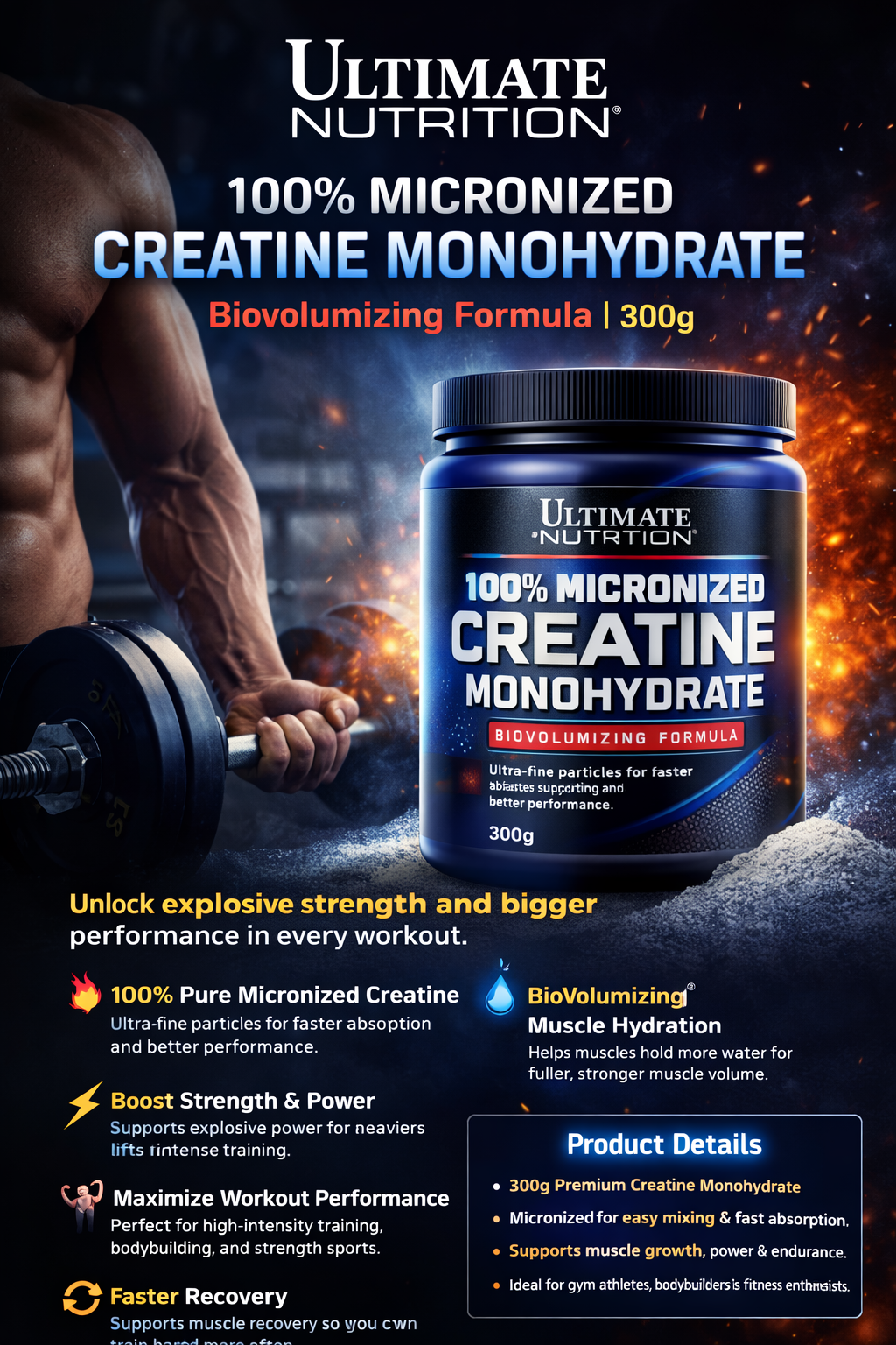 Ultimate Nutrition – 100% Micronized Creatine Monohydrate (Original)